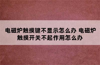 电磁炉触摸键不显示怎么办 电磁炉触摸开关不起作用怎么办